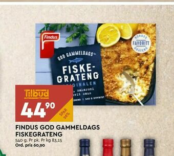 Coop Mega Findus god gammeldags fiskegrateng tilbud