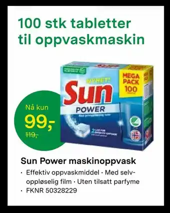Felleskjøpet Sun Power maskinoppvask tilbud