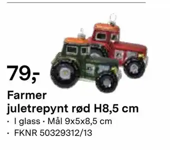 Felleskjøpet Farmer juletrepynt rød H8,5 cm tilbud