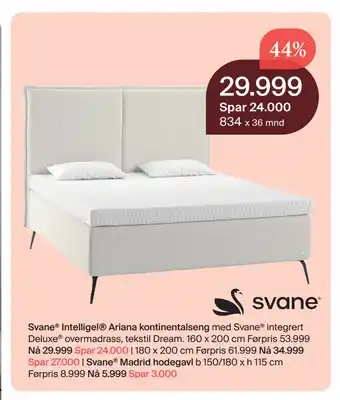Møbelringen Svane. Intelligel Ariana kontinentalseng tilbud
