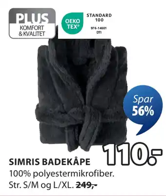 JYSK SIMRIS BADEKÅPE tilbud