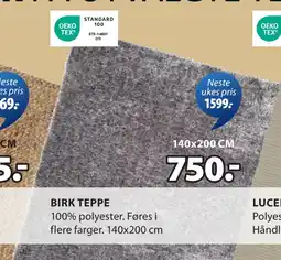 JYSK BIRK TEPPE tilbud
