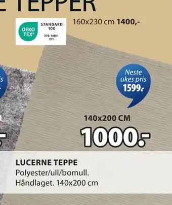 JYSK LUCERNE TEPPE tilbud