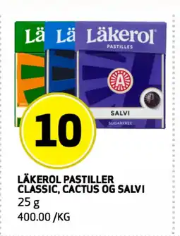 Bunnpris LÄKEROL PASTILLER CLASSIC, CACTUS OG SALVI tilbud