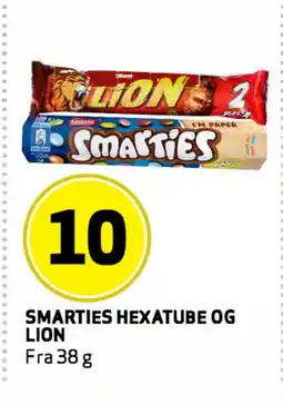 Bunnpris SMARTIES HEXATUBE OG LION tilbud