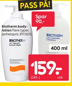 Rusta BIOTHERM body- lotion tilbud