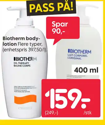 Rusta BIOTHERM body- lotion tilbud