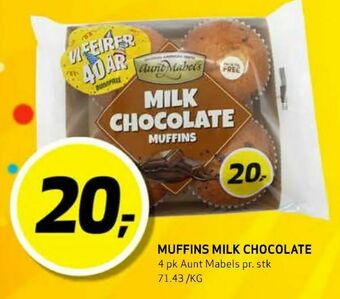 Bunnpris Muffins milk chocolate tilbud