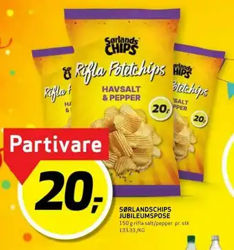 Bunnpris Sørlandschips jubileumspose tilbud