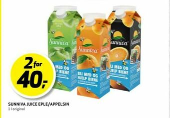 Bunnpris Sunniva Juice Eple / Appelsin tilbud