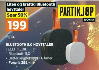 POWER Bluetooth 5,0 høyttaler tilbud