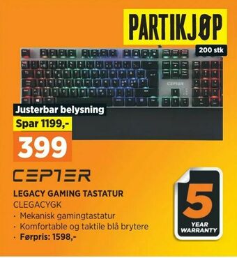 POWER Legacy gaming tastatur tilbud