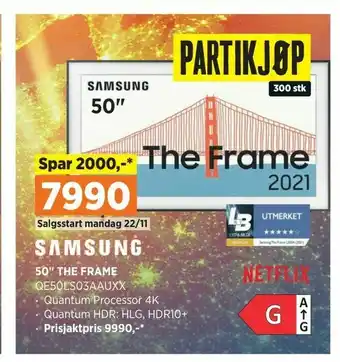 POWER SAMSUNG QE50LS03AAUXX tilbud