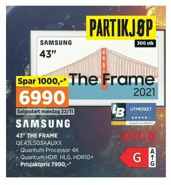 POWER SAMSUNG QE43LS03AAUXX tilbud