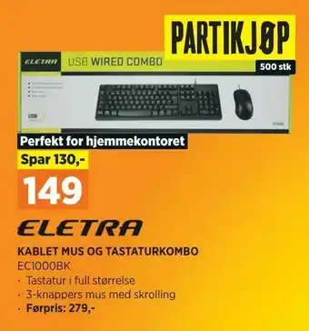 POWER Kablet mus og tastaturkombo tilbud