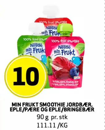 Bunnpris MIN FRUKT SMOOTHIE JORDBÆR, EPLE/PÆRE OG EPLE/BRINGEBÆR tilbud