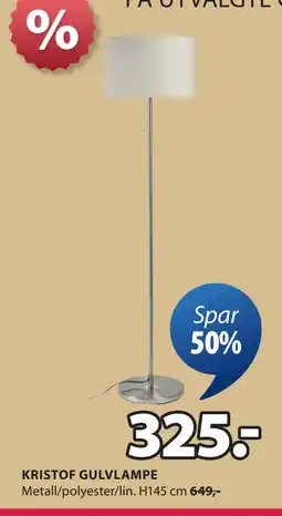 JYSK KRISTOF GULVLAMPE tilbud
