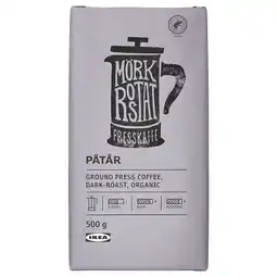 IKEA PÅtÅr Presskaffe, malt, mørkbrent økologisk/rainforest Alliance-sertifisert, 500 g tilbud