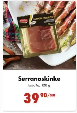 Nordby Supermarket Serranoskinke Espuña tilbud