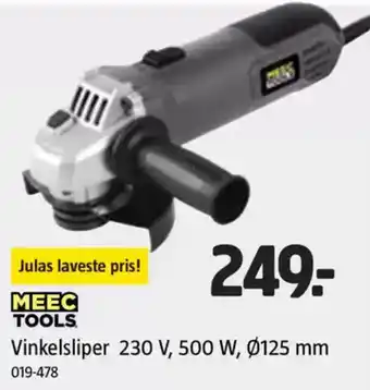 Jula MEEC TOOLS Vinkelsliper 230 V, 500 W, Ø125 mm tilbud