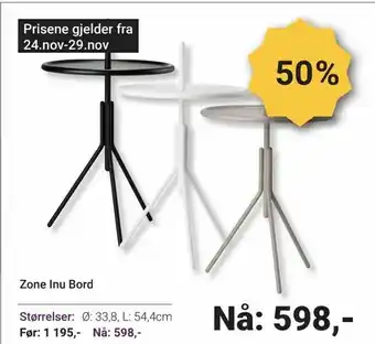 A-Møbler Zone Inu Bord tilbud