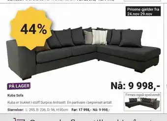 A-Møbler Kuba Sofa tilbud
