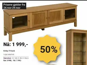A-Møbler Kirkby TV-benk tilbud