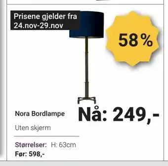 Nora Bordlampe