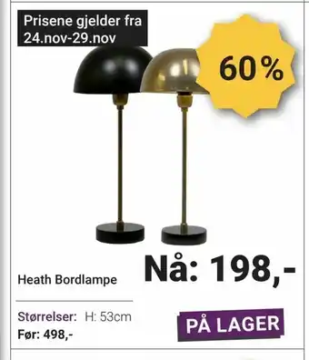 Heath Bordlampe