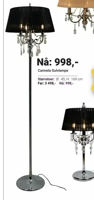 A-Møbler Carmela Gulvlampe tilbud