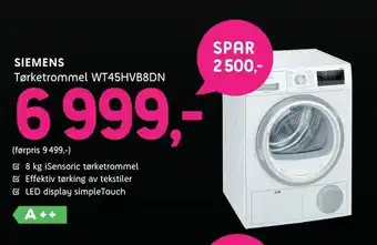 ELON Tørketrommel WT45HVB8DN tilbud