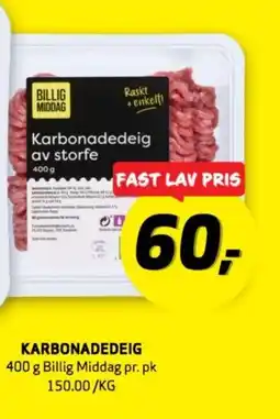 Bunnpris Karbonadedeig tilbud