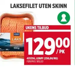 Meny LEROY Laksefilet uten skinn tilbud