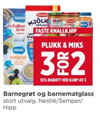 Meny Barnegrøt og barnematglass tilbud