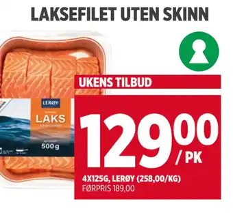 Meny LAKSEFILET UTEN SKINN tilbud