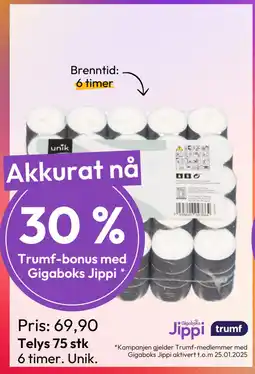 Gigaboks Telys 75 stk tilbud