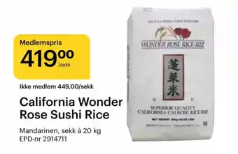 Storcash California wonder rose sushi rice tilbud