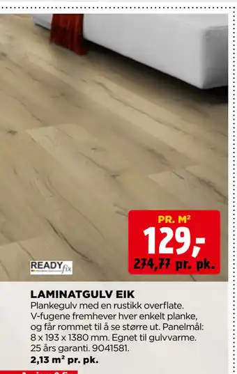 jem & fix LAMINATGULV EIK tilbud