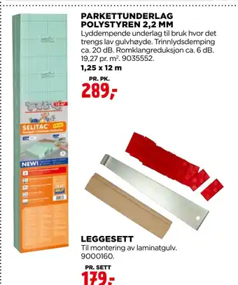 jem & fix PARKETTUNDERLAG POLYSTYREN 2,2 MM tilbud