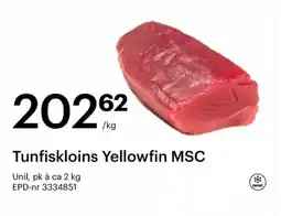 Storcash Tunfiskloins yellowfin msc tilbud