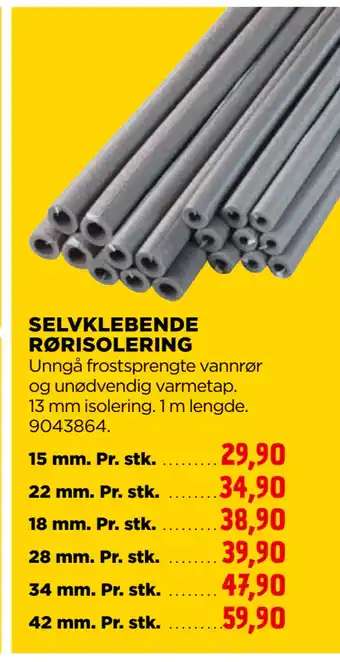 jem & fix SELVKLEBENDE RØRISOLERING tilbud