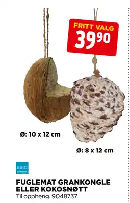 jem & fix FUGLEMAT GRANKONGLE ELLER KOKOSNØTT tilbud