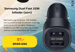 Elkjøp Samsung Dual Fast 15W billader (sort) tilbud