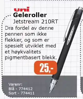 Kontorspar Uni geleroller jetstream 210rt tilbud