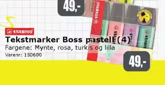 Kontorspar Tekstmarker Boss pastell (4) tilbud