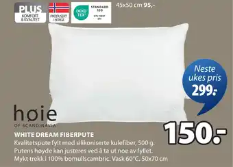 JYSK WHITE DREAM FIBERPUTE tilbud