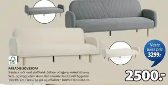 JYSK PARADIS SOVESOFA tilbud