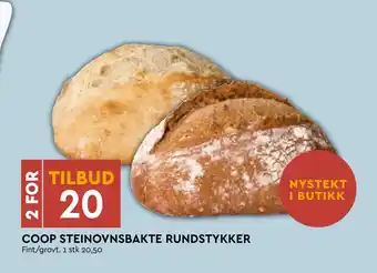 Coop Mega COOP STEINOVNSBAKTE RUNDSTYKKER tilbud