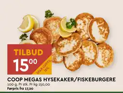 Coop Mega COOP MEGAS HYSEKAKER/FISKEBURGERE tilbud