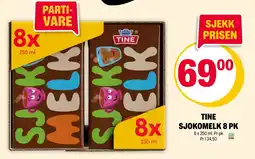 Coop Extra TINE SJOKOMELK 8 PK tilbud